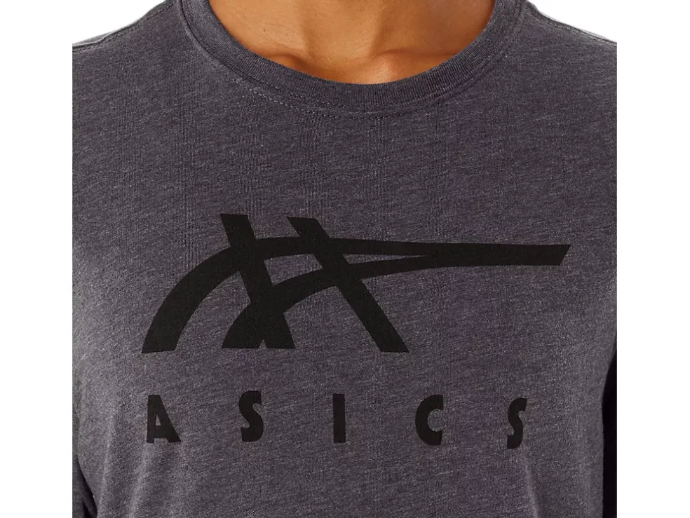 Best Sale ASICS STRIPE SHORT SLEEVE TEE Dark Grey Heather