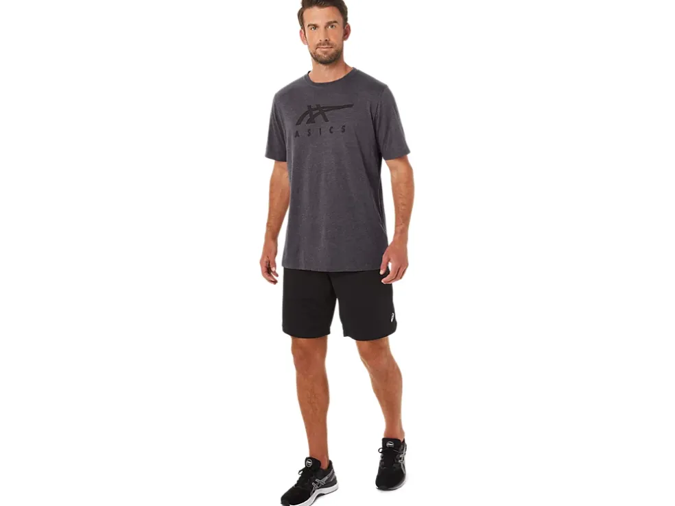 Best Sale ASICS STRIPE SHORT SLEEVE TEE Dark Grey Heather