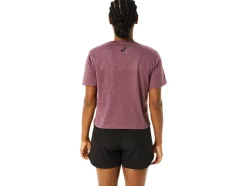 Outlet ASICS STRIPES SHORT SLEEVE BOXY TEE Deep Mars Heather