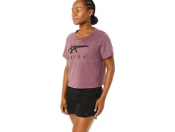 Outlet ASICS STRIPES SHORT SLEEVE BOXY TEE Deep Mars Heather