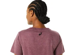 Outlet ASICS STRIPES SHORT SLEEVE BOXY TEE Deep Mars Heather