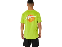 Outlet ASICS STRIPES SUNRISE TEE Lime Zest