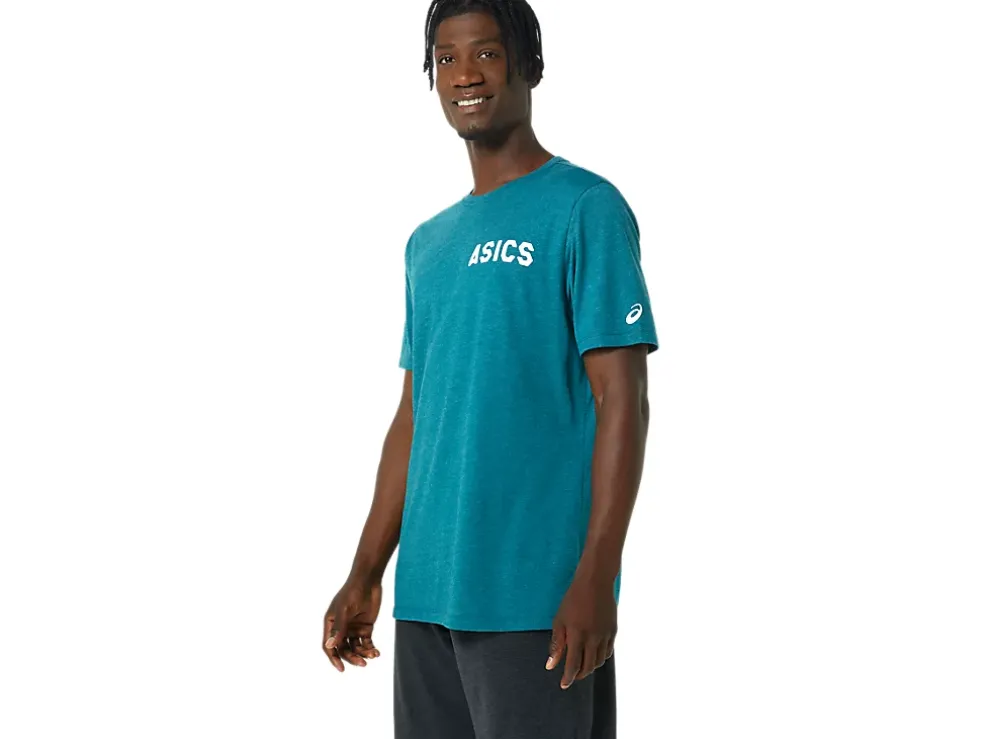 Clearance ASICS STRIPES SUNRISE TEE Velvet Pine Heather