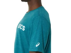 Clearance ASICS STRIPES SUNRISE TEE Velvet Pine Heather