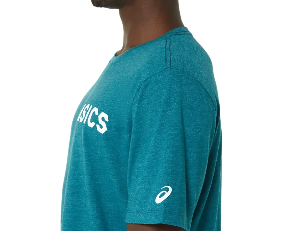Clearance ASICS STRIPES SUNRISE TEE Velvet Pine Heather
