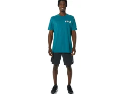 Clearance ASICS STRIPES SUNRISE TEE Velvet Pine Heather