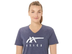 Outlet ASICS STRIPES V-NECK Peacoat Heather