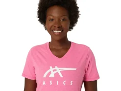 Discount ASICS STRIPES V-NECK Hot Pink