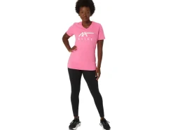 Discount ASICS STRIPES V-NECK Hot Pink