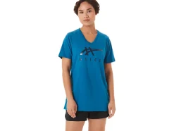 Best ASICS STRIPES V-NECK Reborn Blue
