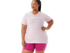 Online ASICS STRIPES V-NECK Barely Rose