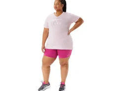 Online ASICS STRIPES V-NECK Barely Rose