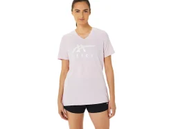 Online ASICS STRIPES V-NECK Barely Rose