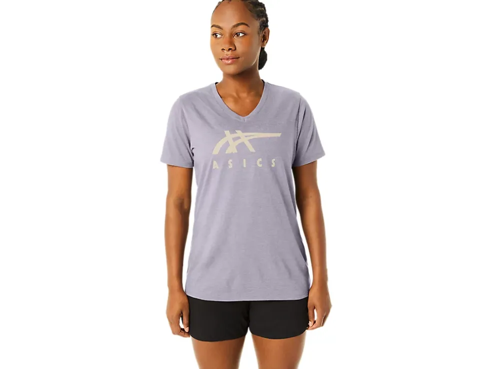 Store ASICS STRIPES V-NECK Dusk Violet