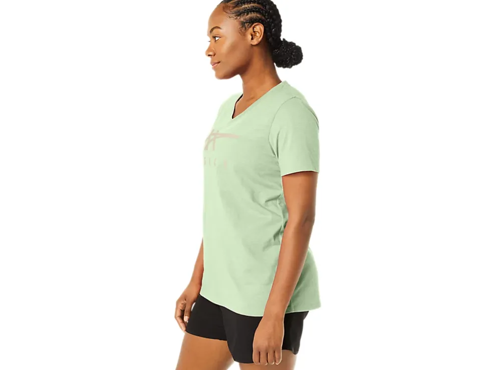 Hot ASICS STRIPES V-NECK Whisper Green Heather