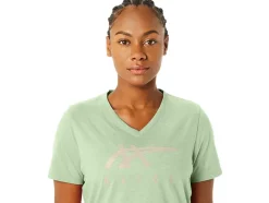 Hot ASICS STRIPES V-NECK Whisper Green Heather