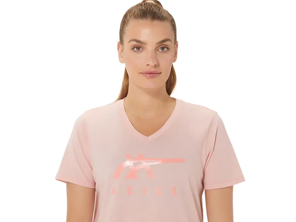 Cheap ASICS STRIPES V-NECK Frosted Rose