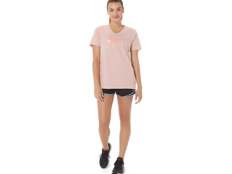 Cheap ASICS STRIPES V-NECK Frosted Rose