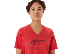 Cheap ASICS STRIPES V-NECK Classic Red Heather