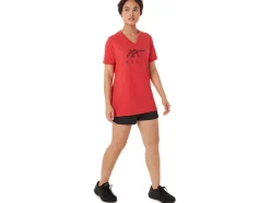 Cheap ASICS STRIPES V-NECK Classic Red Heather
