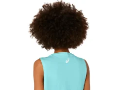 Fashion ASICS SUN IN THE SKY SLOGAN MUSCLE TEE Clear Blue