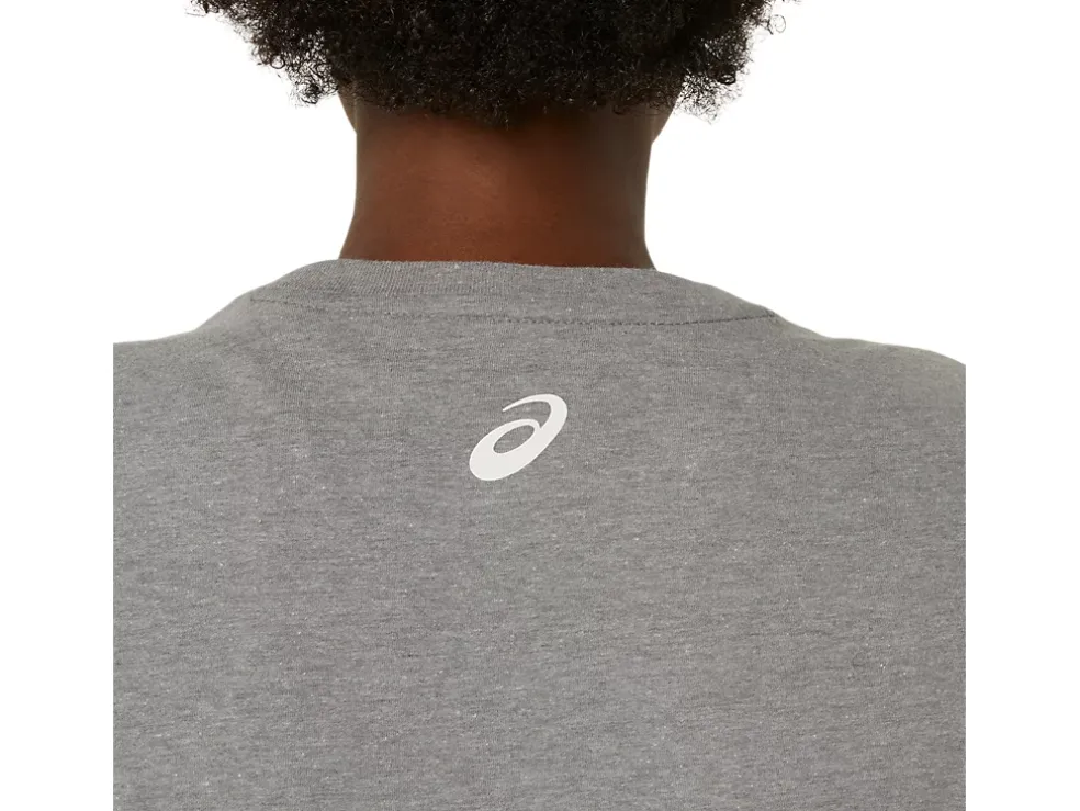 Store ASICS SUN IN THE SKY SLOGAN MUSCLE TEE Mid Grey Heather