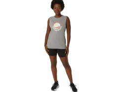 Store ASICS SUN IN THE SKY SLOGAN MUSCLE TEE Mid Grey Heather