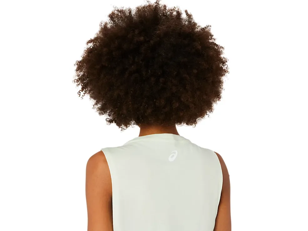 Store ASICS SUN IN THE SKY SLOGAN MUSCLE TEE Whisper Green Heather