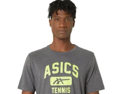 Discount ASICS UNISEX TENNIS GRAPHIC TEE Dark Grey Heather