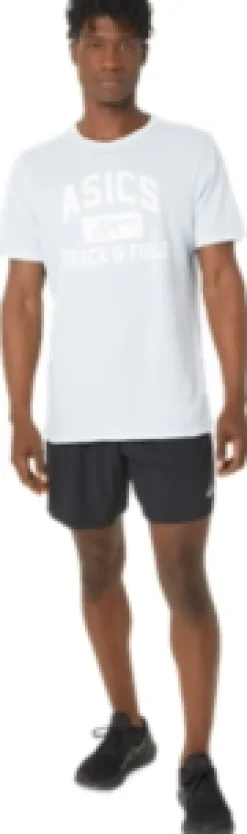 Outlet ASICS UNISEX TRACK AND FIELD GRAPHIC TEE Soft Sky