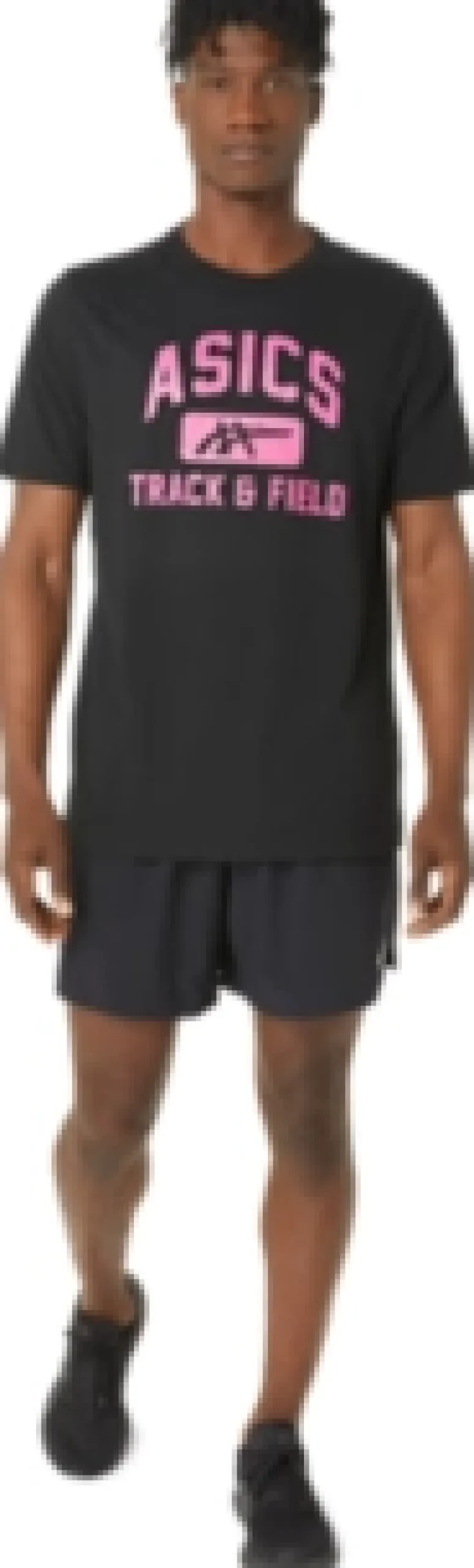 New ASICS UNISEX TRACK AND FIELD GRAPHIC TEE Performance Black