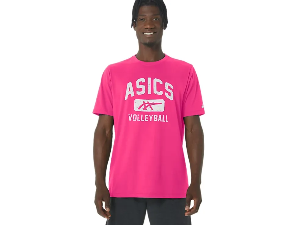 Cheap ASICS VOLLEYBALL GRAPHIC TEE Hot Pink