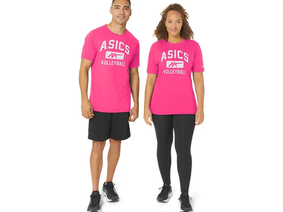 Cheap ASICS VOLLEYBALL GRAPHIC TEE Hot Pink