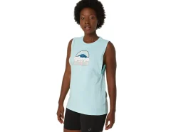Sale ASICS YOUR ADVENTURE MUSCLE TEE Clear Blue