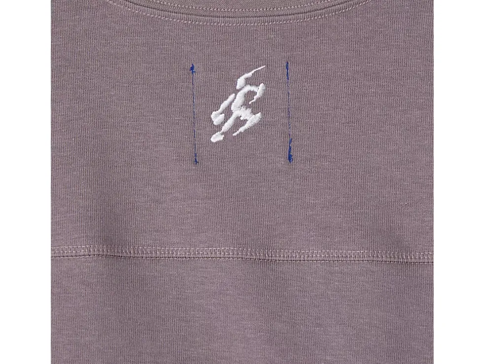 Outlet ASICS BIXANCE LONG SLEEVE Pewter Purple X Medallion Yellow