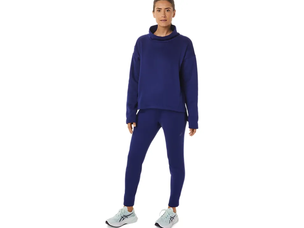 Discount ASICS BRUSHED KNIT PULLOVER Dive Blue