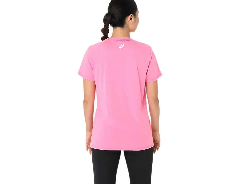 Store ASICS CARNATION SHORT SLEEVE V-NECK Hot Pink