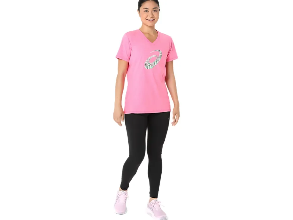 Store ASICS CARNATION SHORT SLEEVE V-NECK Hot Pink