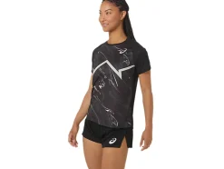 Hot ASICS CJ-LINE LIGHT SHORT SLEEVE TOP Performance Black/Whisper Green