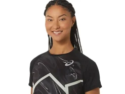 Hot ASICS CJ-LINE LIGHT SHORT SLEEVE TOP Performance Black/Whisper Green