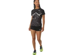Hot ASICS CJ-LINE LIGHT SHORT SLEEVE TOP Performance Black/Whisper Green