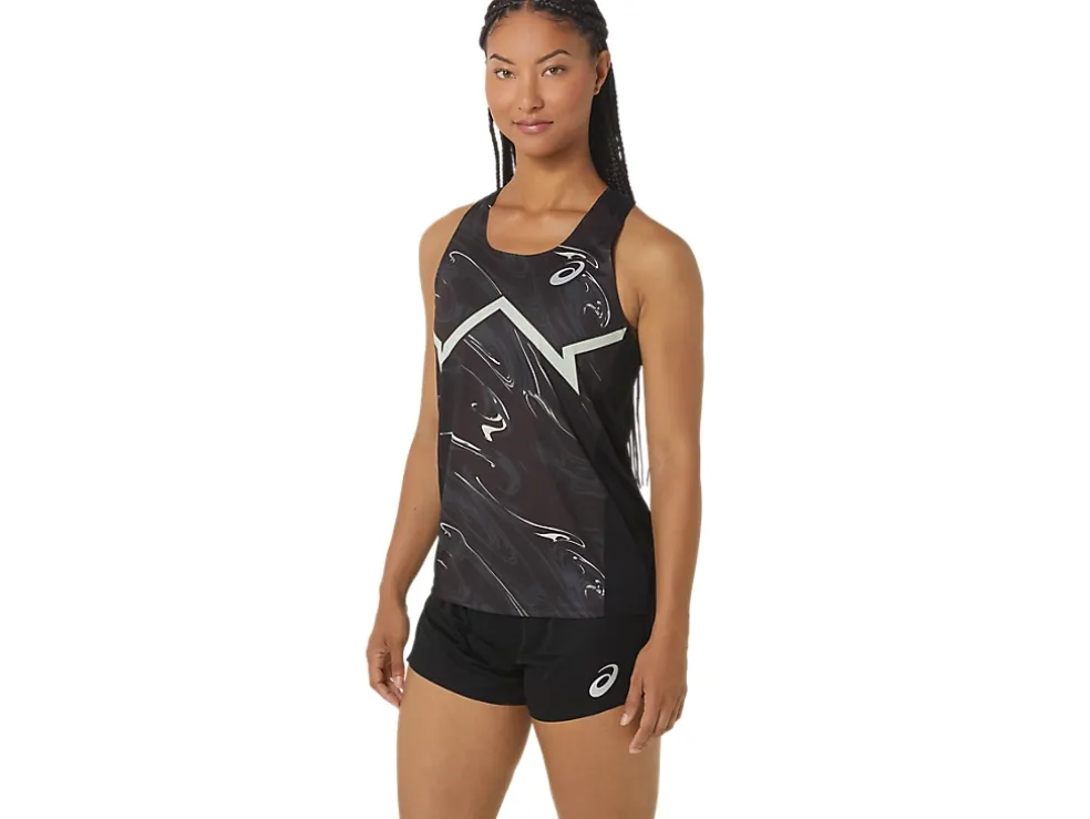 Best Sale ASICS CJ-LINE LIGHT SINGLET Performance Black/Whisper Green
