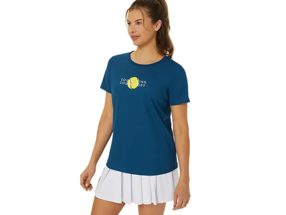Clearance ASICS CLASSIC GRAPHIC TEE Mako Blue