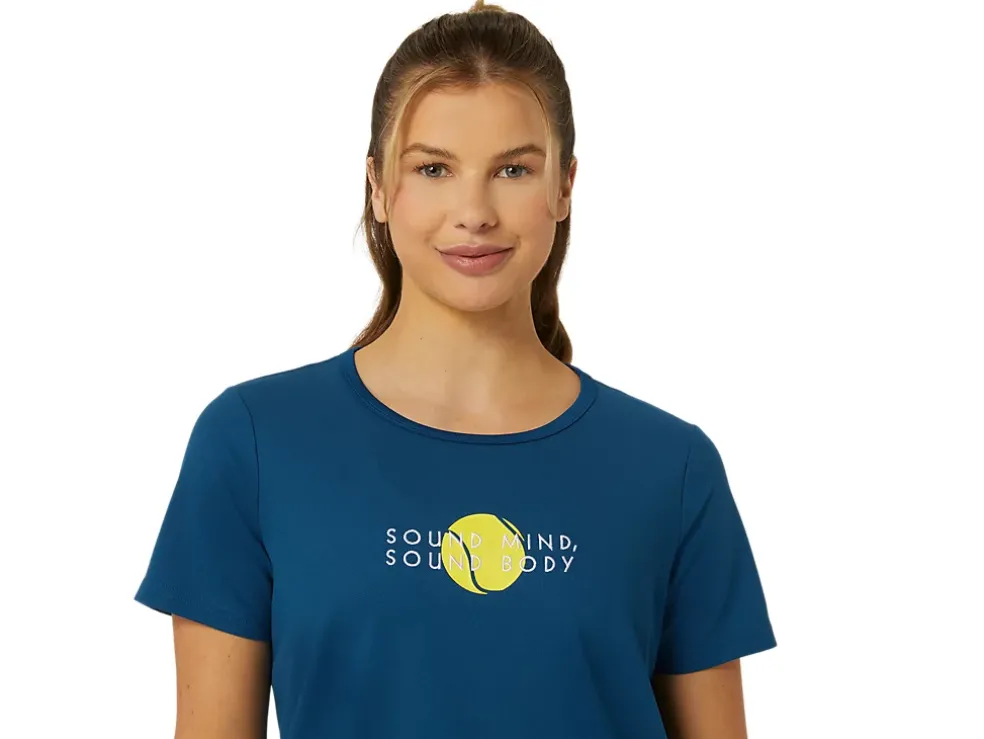 Clearance ASICS CLASSIC GRAPHIC TEE Mako Blue