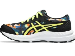 New ASICS CONTEND 8 GRADE SCHOOL Black/Glow Yellow