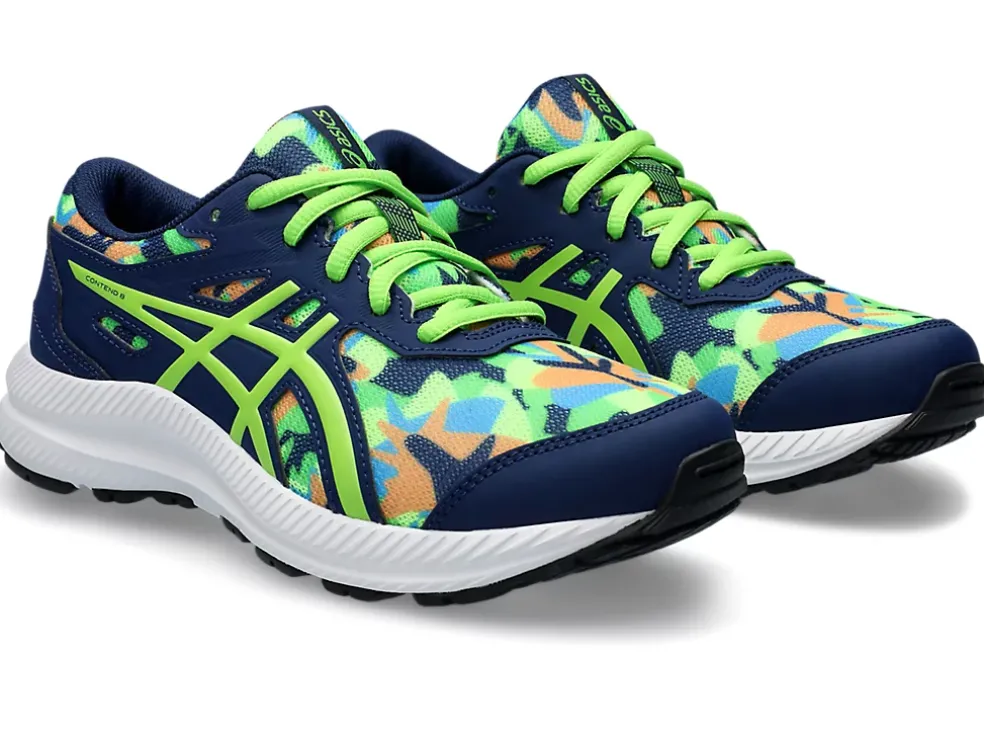 Shop ASICS CONTEND 8 GRADE SCHOOL Blue Expanse/Electric Lime