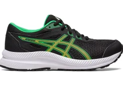 Shop ASICS CONTEND 8 GRADE SCHOOL Black/Lime Zest