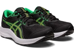 Shop ASICS CONTEND 8 GRADE SCHOOL Black/Lime Zest