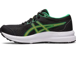 Shop ASICS CONTEND 8 GRADE SCHOOL Black/Lime Zest
