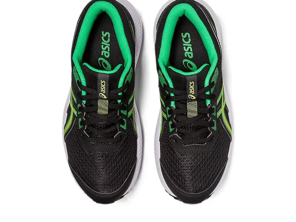 Shop ASICS CONTEND 8 GRADE SCHOOL Black/Lime Zest